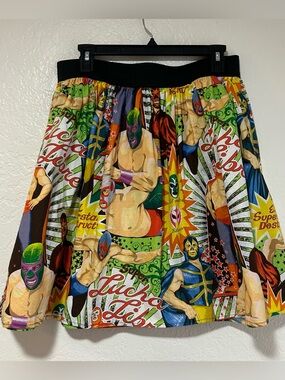 Vibrant Multi-Color Lucha Libre Circle Skirt